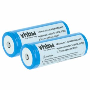 Bateria de Lanterna - 2x Bateria substitui Ledlenser 501002, 04058205009263, 26650 - 5 Ah 3.7 V Li-Ion