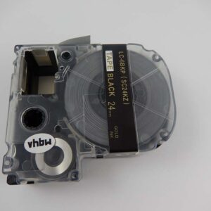 Fita de Etiquetas Compatível com Epson LC-6BKP - 24 mm Ouro sobre Preto
