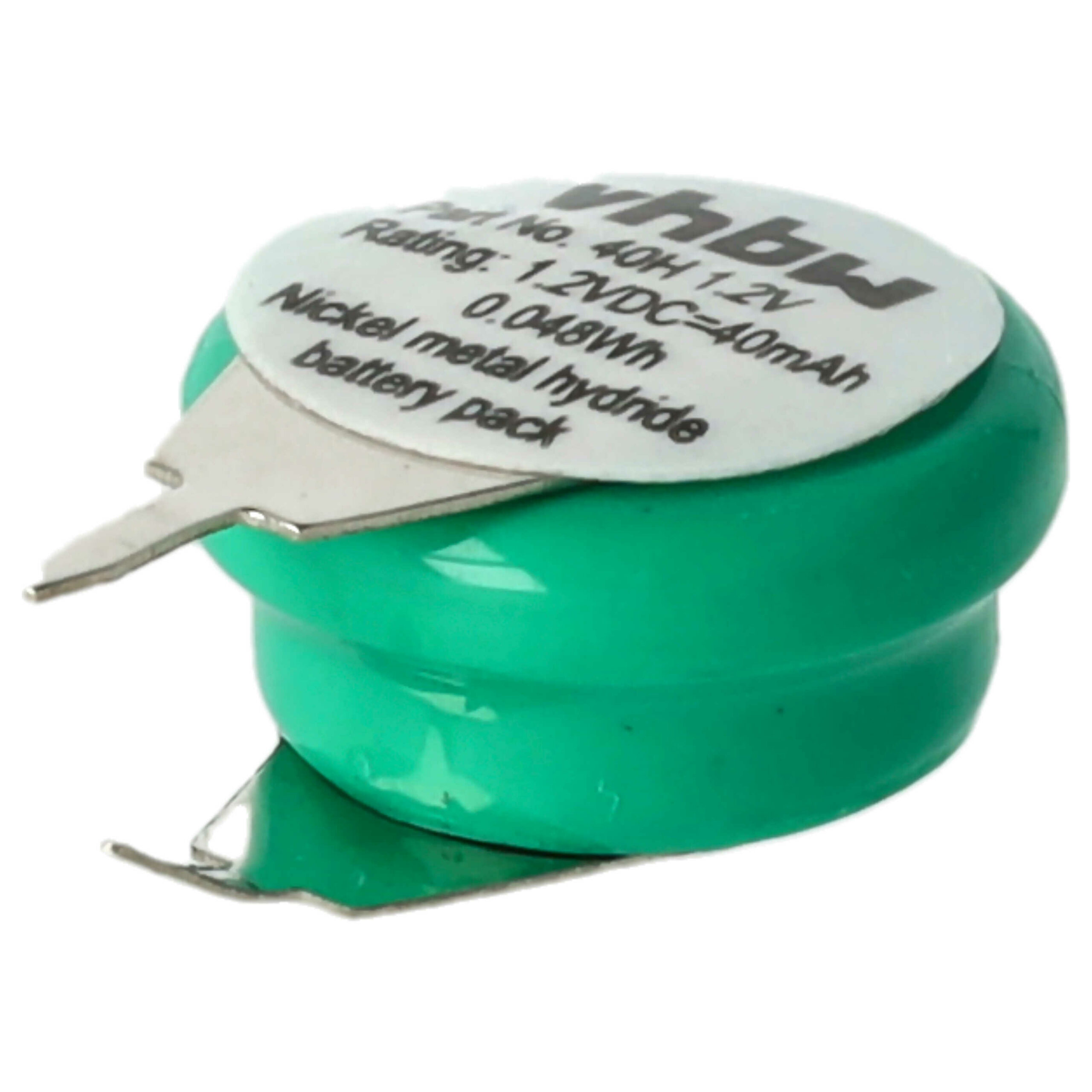 Bateria Recarregável 1/V40H 2 Pinos NiMH 40 mAh 1.2 V - vhbw - Image 3
