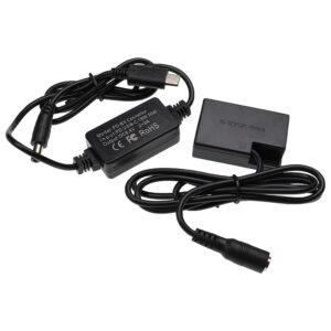 Alimentação USB vhbw substitui ACK-E18 para Canon com Acoplador DC - 2 m, 8.4 V 3.0 A