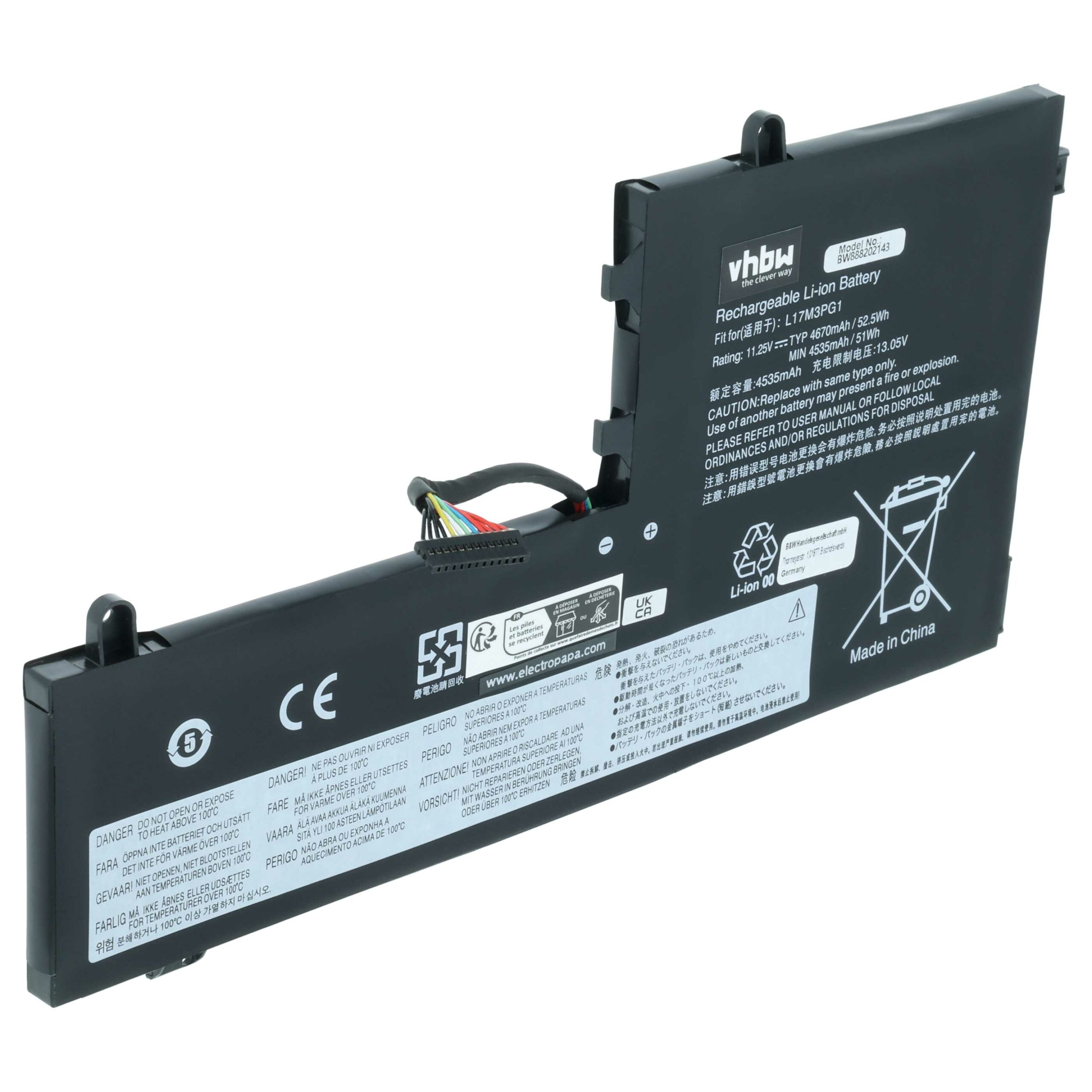 Bateria vhbw para Lenovo - 4400 mAh 11.25 V Li-polímero (L17C3PG1, L17L3PG1, L17C3PG2, L17L3PG3)