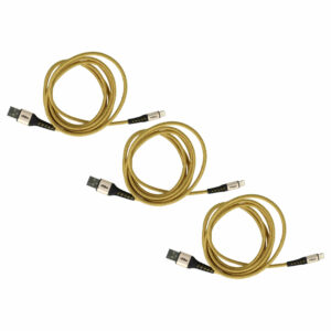 Cabo Lightning USB-A vhbw 3x - 180cm, Amarelo/Preto, Compatível com Apple iOS