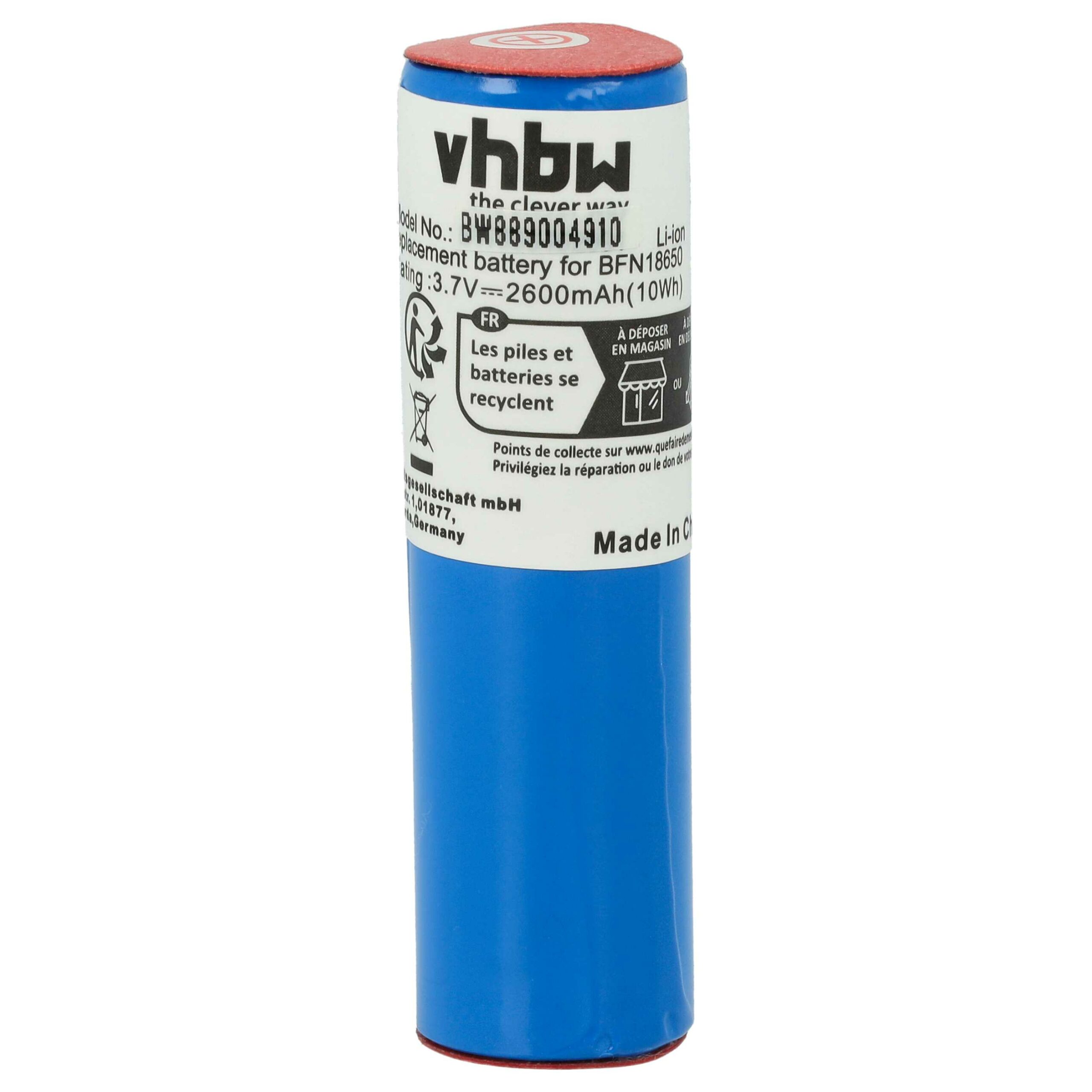 Bateria de Botão vhbw 2.6 Ah 3.7V Li-Ion com Etiqueta de Soldadura U - Image 3