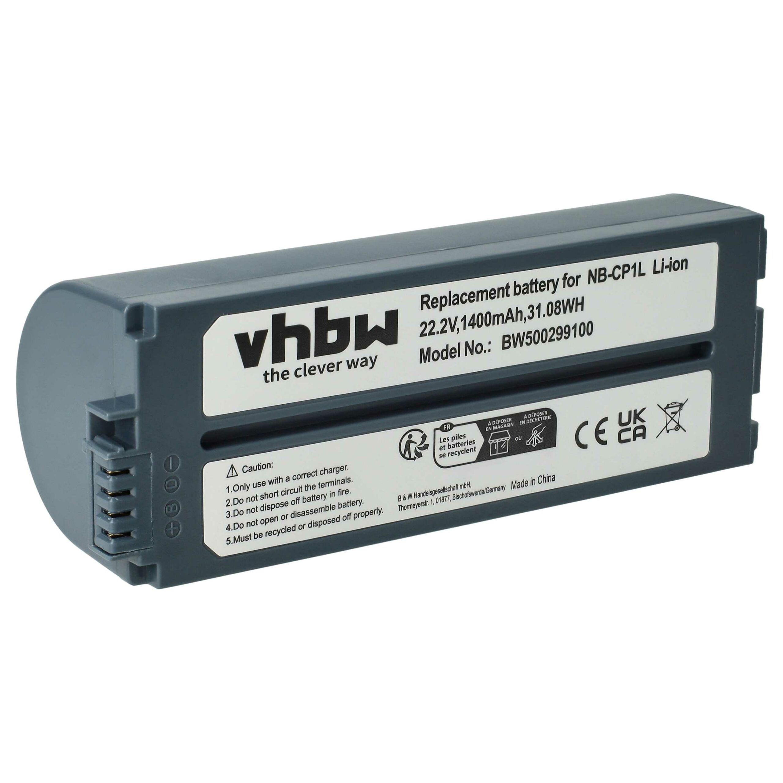 Bateria vhbw para Impressora Canon Selphy - 1400 mAh 22.2 V Li-Ion