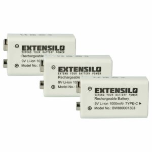 Bateria 9V Li-Ion EXTENSILO 1 Ah - Substituição BATV13 para Sistemas de Alarme Daitem