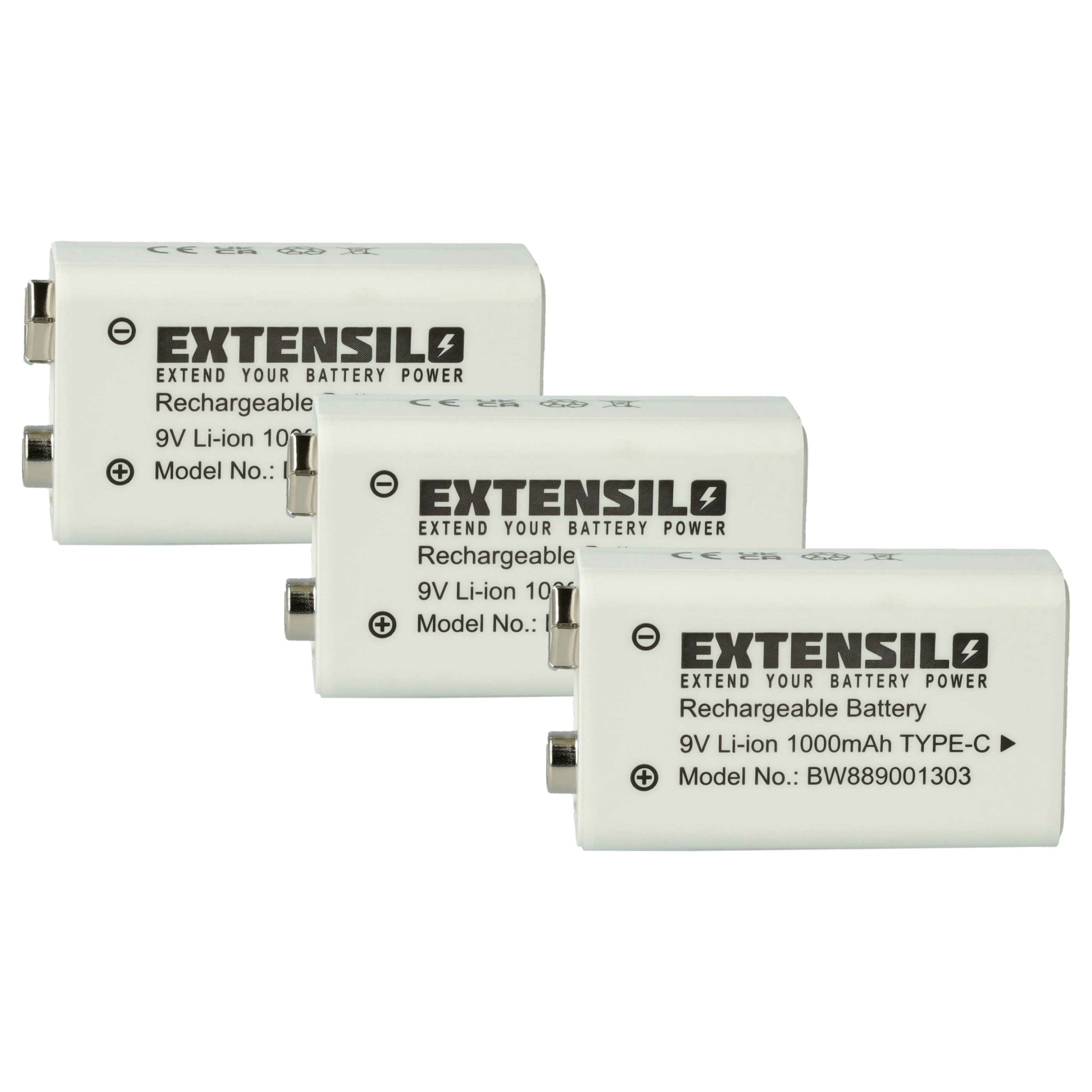 Bateria 9V Li-Ion EXTENSILO 1 Ah - Substituição BATV13 para Sistemas de Alarme Daitem