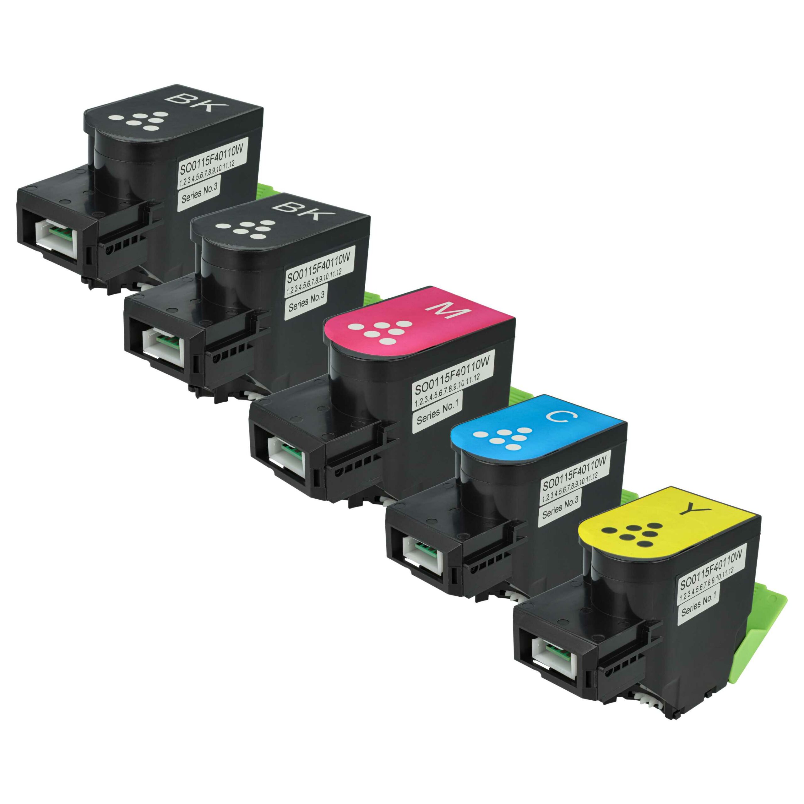 Pack 5x Toner vhbw compatível Xerox 006R04364, 006R04367, 006R04366, 006R04365 - Multicolor