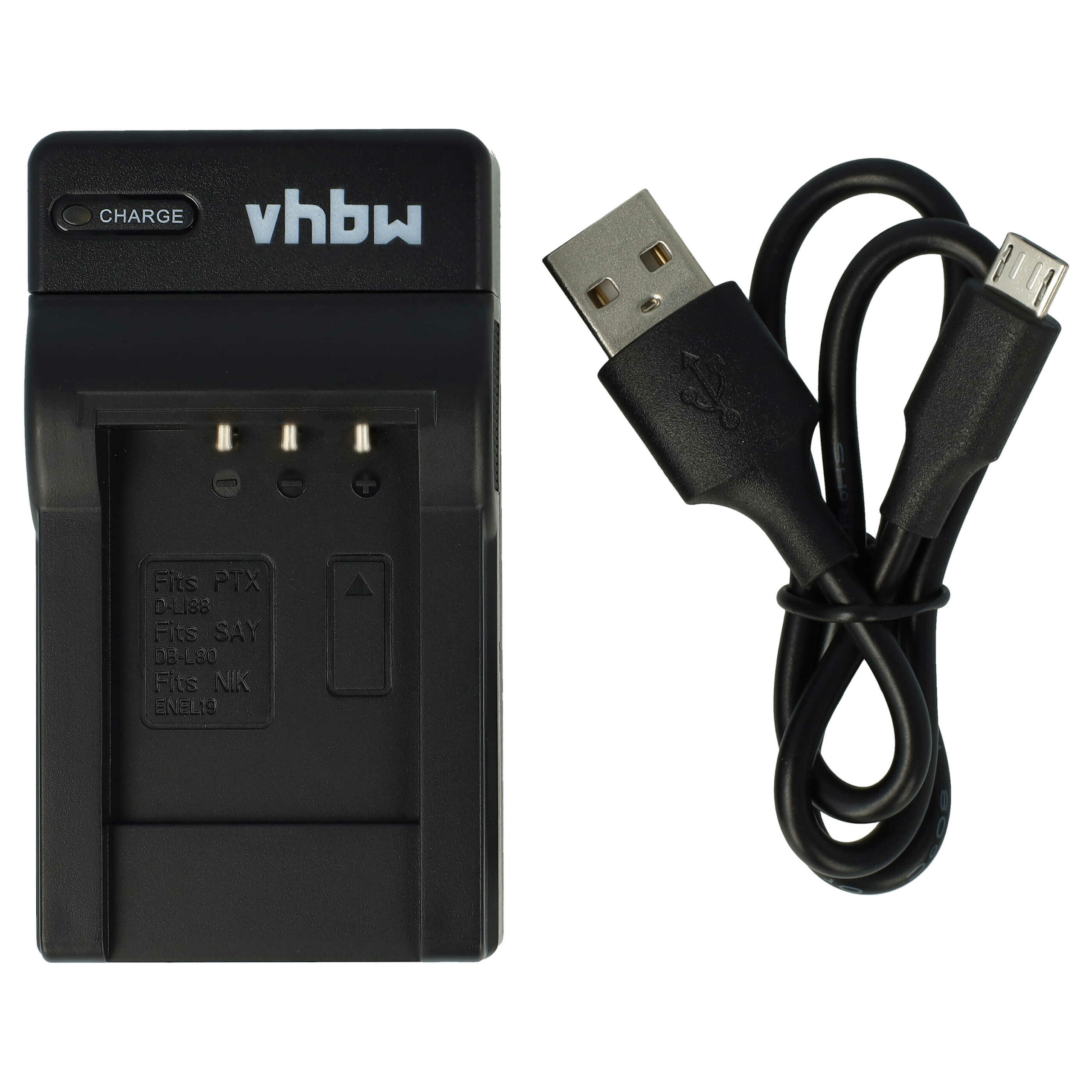 Carregador USB-C com Cabo para Câmaras Nikon e Sony - vhbw MH-66