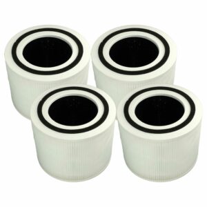 4x Filtros de Substituição para Levoit 817915027073 - Pré-filtro em Nylon + HEPA + Carvão Ativado