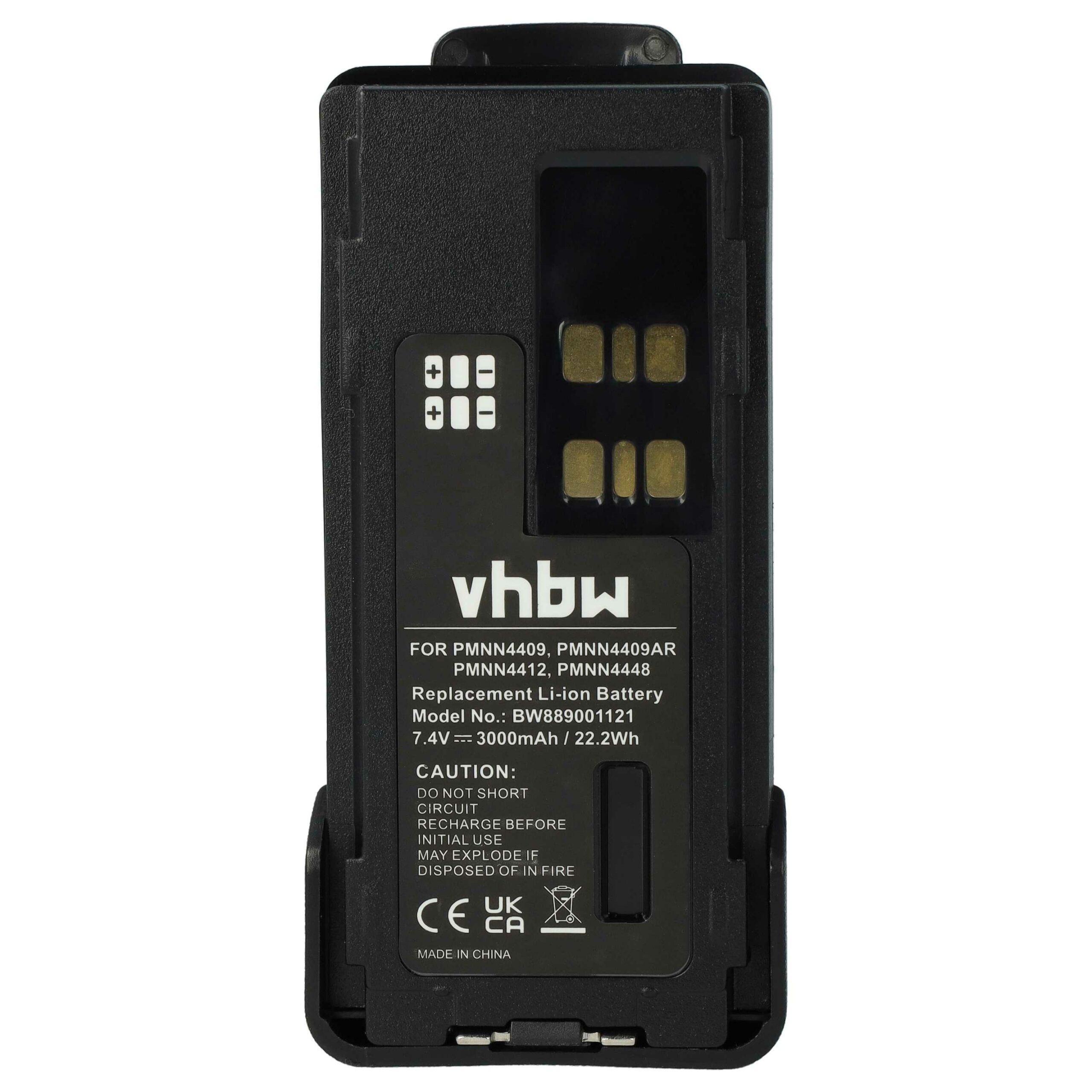 Bateria 5x para Rádio Motorola PMNN4406, PMNN4409BR, PMNN4406BR - 3000 mAh 7.4 V Li-Ion + Clip de Cintura - Image 3