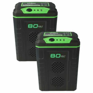 2x Bateria substitui Greenworks 2901307, 80V Max, 2901302, 2902407, 2901207 - 2000 mAh 80 V Li-Ion, preta