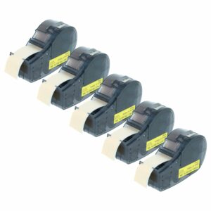 5x Fita de Etiquetas compatível com Brady M21-750-595-YL - 19,05 mm Preto em Amarelo