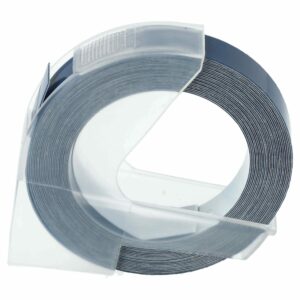 Fita de Etiquetas 3D Dymo compatível 0898100, 520106, S0898140 - 9 mm Branco sobre Azul