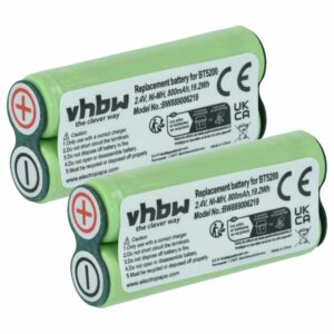 Bateria vhbw 2x 800 mAh 2.4 V NiMH para Barbeadores Braun 31198189