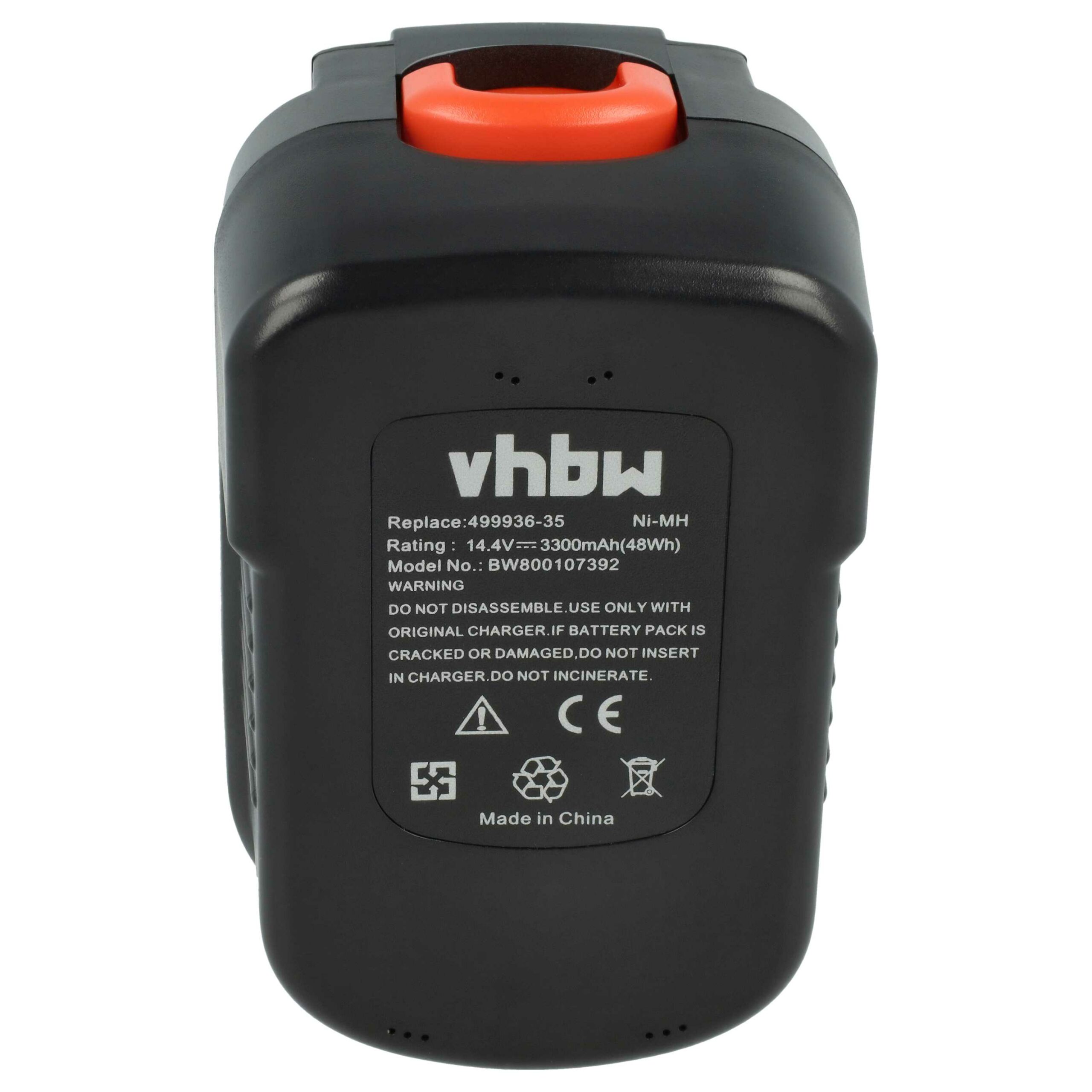 2x Bateria vhbw para Black & Decker A14, 499936-34, 499936-35 - 3300 mAh, 14.4 V, NiMH - Image 4