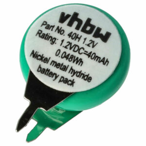 Bateria Recarregável 1/V40H 2 Pinos NiMH 40 mAh 1.2 V - vhbw