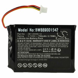 Bateria vhbw para GPS Garmin 361-00056-12 - 750mAh, 3.7V