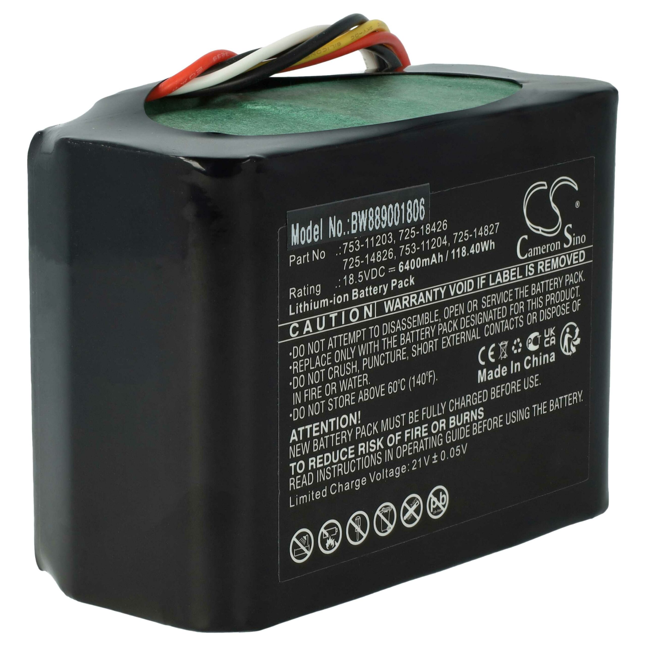 Bateria vhbw para Cub Cadet Robomow - 6400 mAh 18.5 V Li-Ion (753-11203, 753-11204, 725-14826, 725-14827, 725-18426) - Image 3