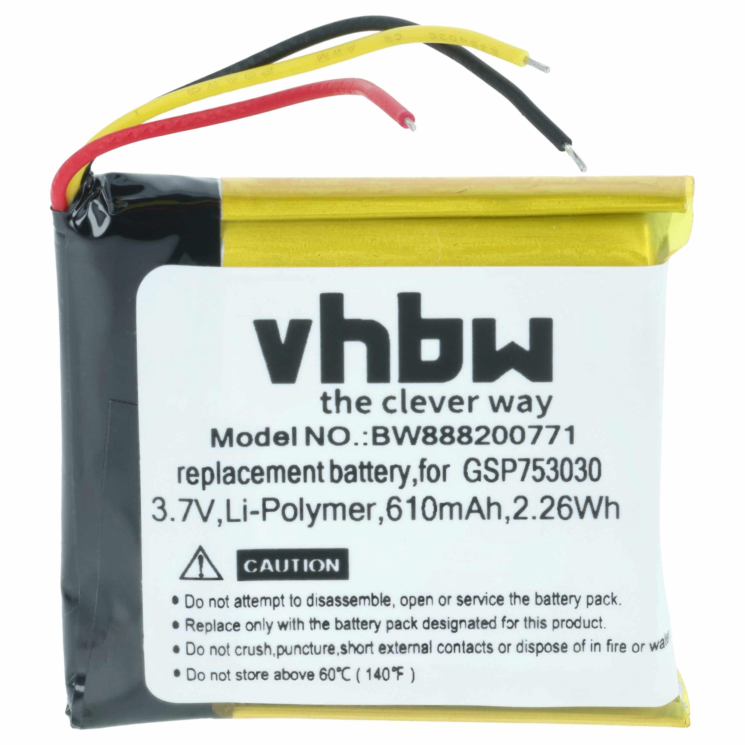 Bateria vhbw para Auscultadores Wireless JBL - 610 mAh 3.7V Li-polymer - Image 3