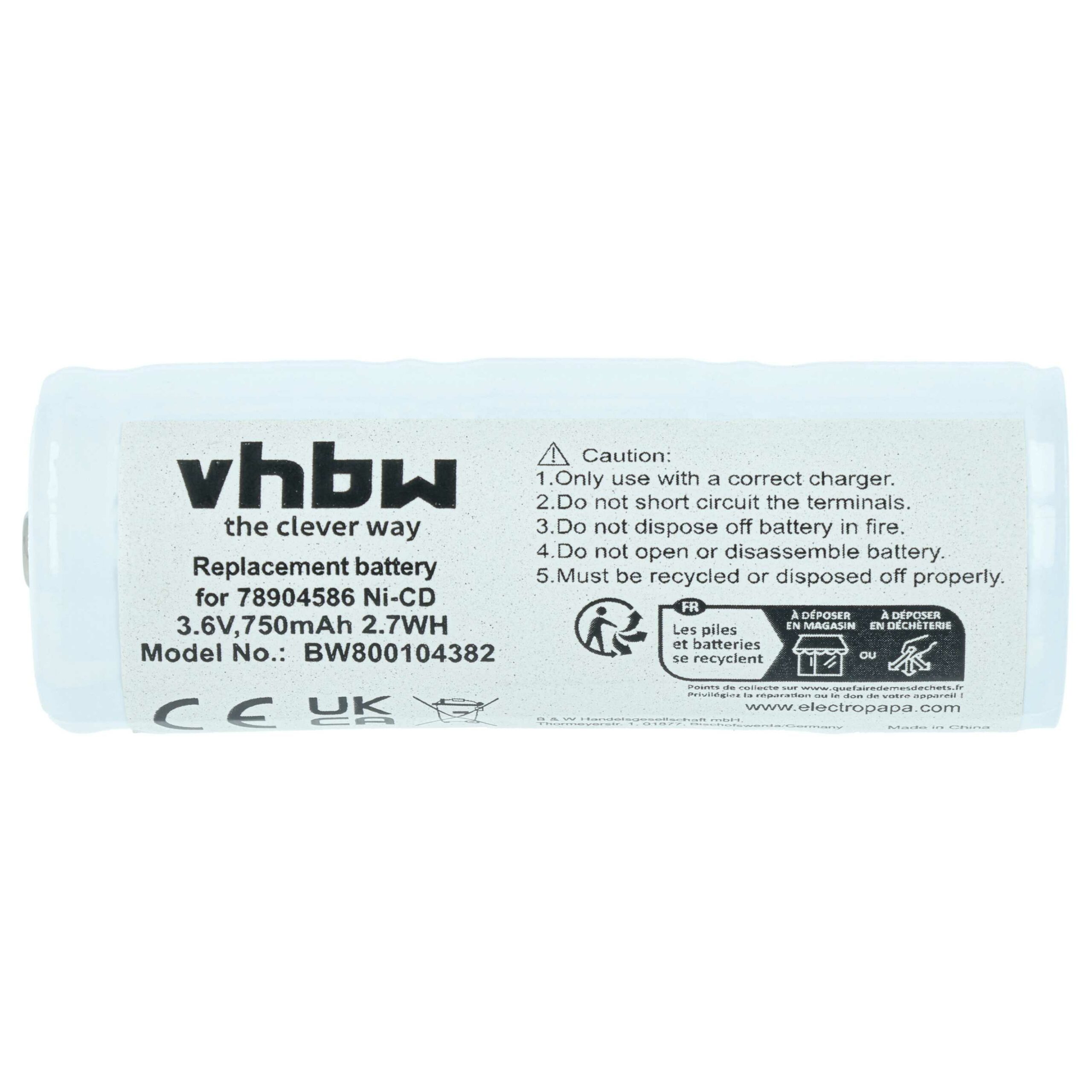 Bateria de Substituição vhbw 2x 78904586 - 750 mAh 3.6 V NiCd - Image 3