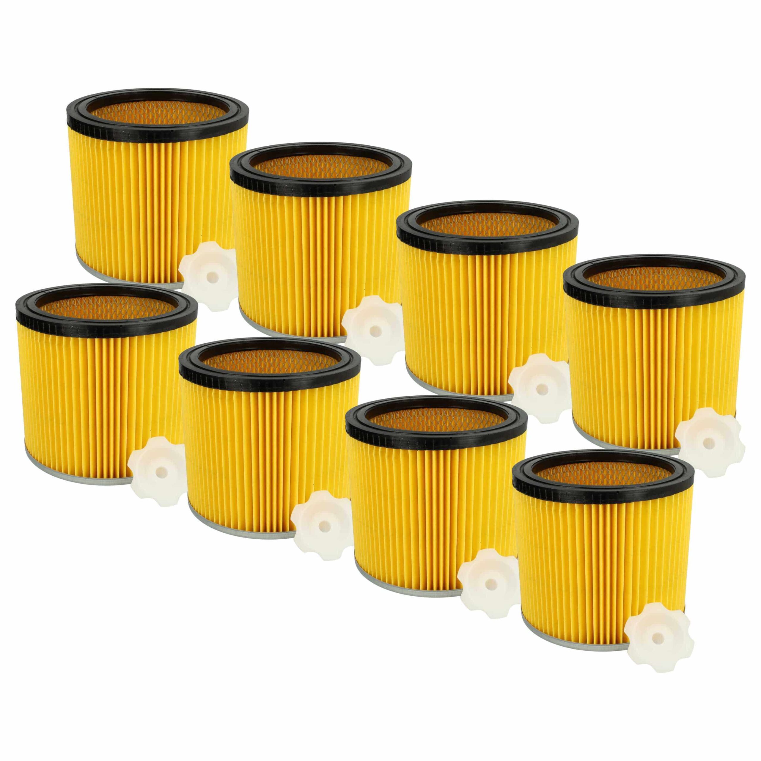8 Filtros de Cartucho vhbw para Aspirador Bosch 2607432001 (preto/prata/amarelo)