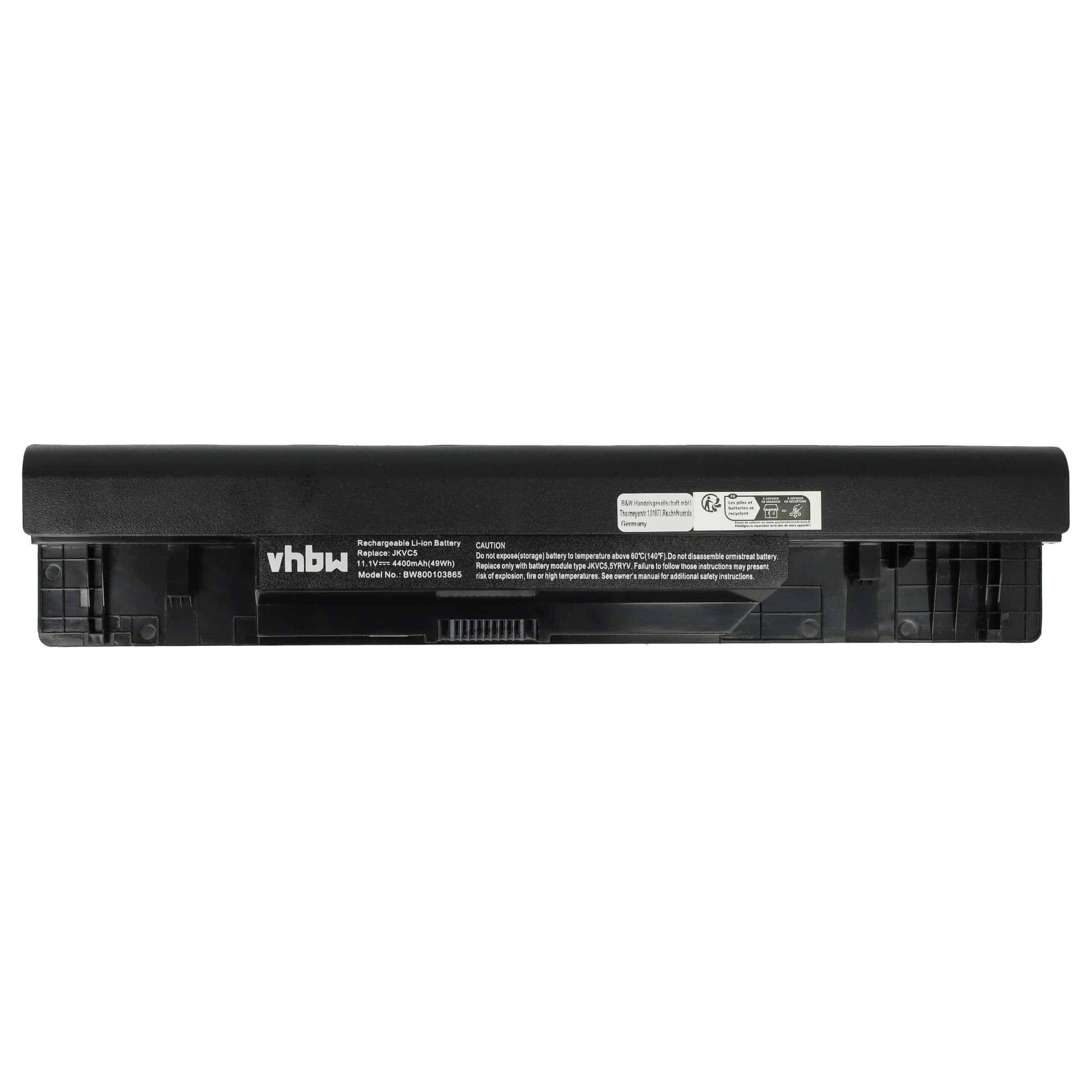 Bateria para Portátil Dell compatível com 0FH4HR, 05Y4YV, 0X0WDN, 0NKDWN, 312-1021 - 4400 mAh 11.1 V Li-Ion, preta - Image 3