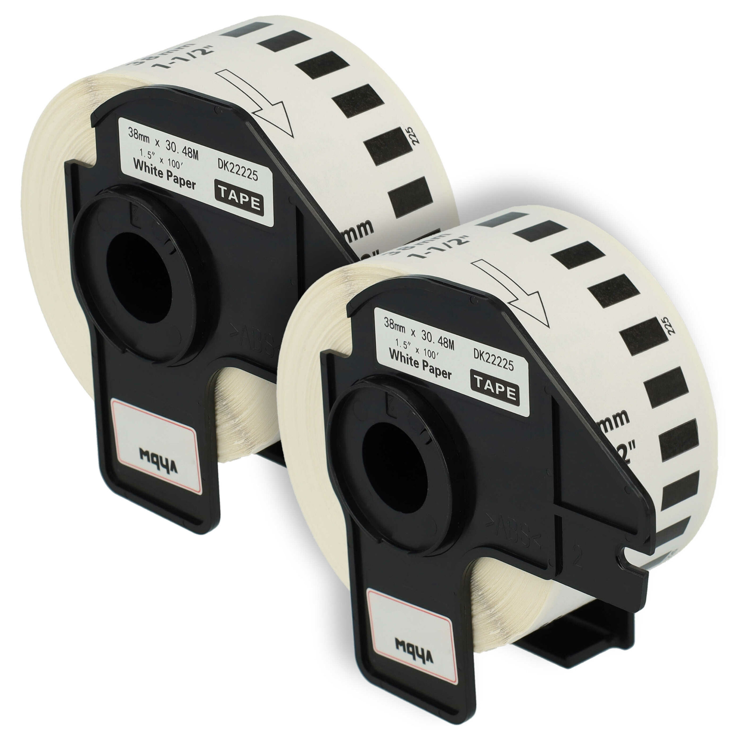2x Rolo de Etiquetas compatível com Brother DK-22225 - 38 mm x 30.48 m + Suporte