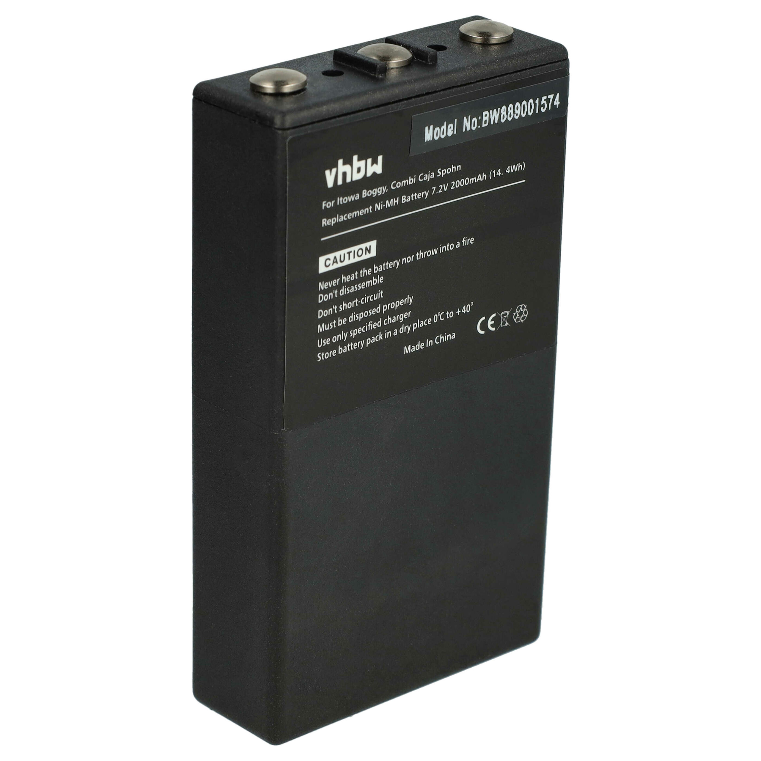 Bateria de Substituição vhbw para Comando Remoto Industrial Itowa BT7216MH - 2000 mAh