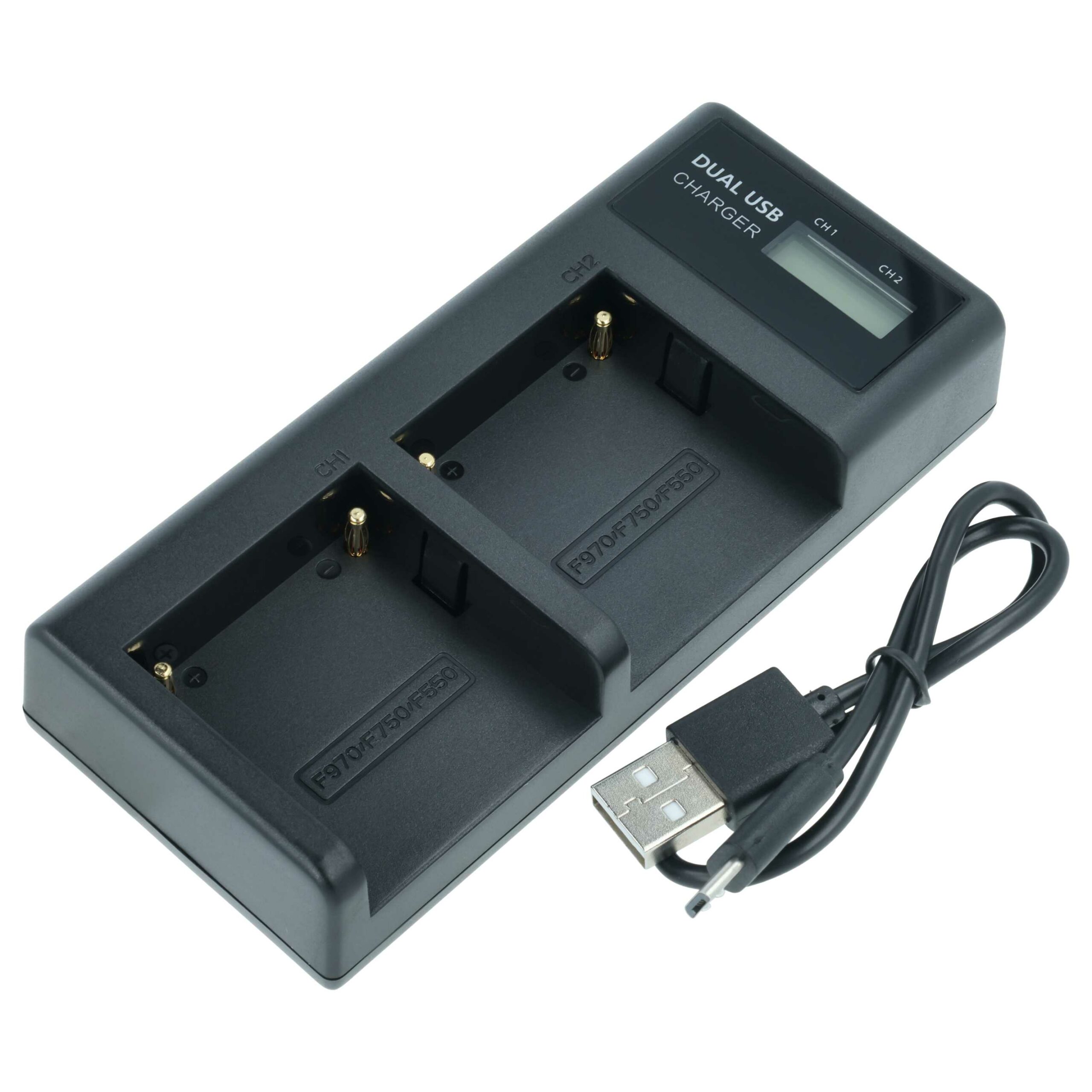 Carregador de Baterias Micro-USB + USB-C com Cabo para Sony CCD-SC5 vhbw