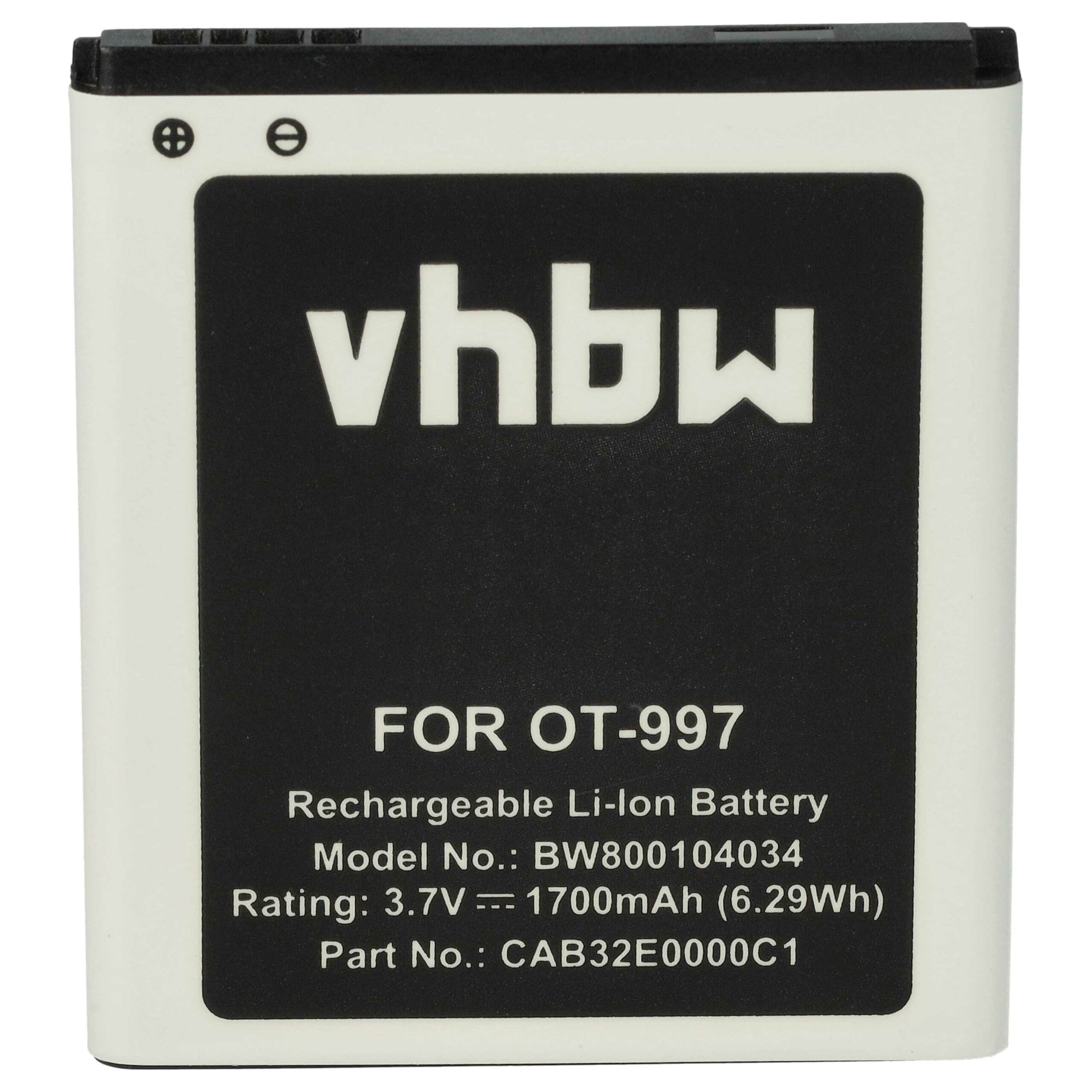 Bateria para Telemóvel Alcatel BY80, CAB32E0002C1, CAB32E0000C1, CAB32E0000C2 - 1700 mAh 3.7 V Li-Ion vhbw - Image 4