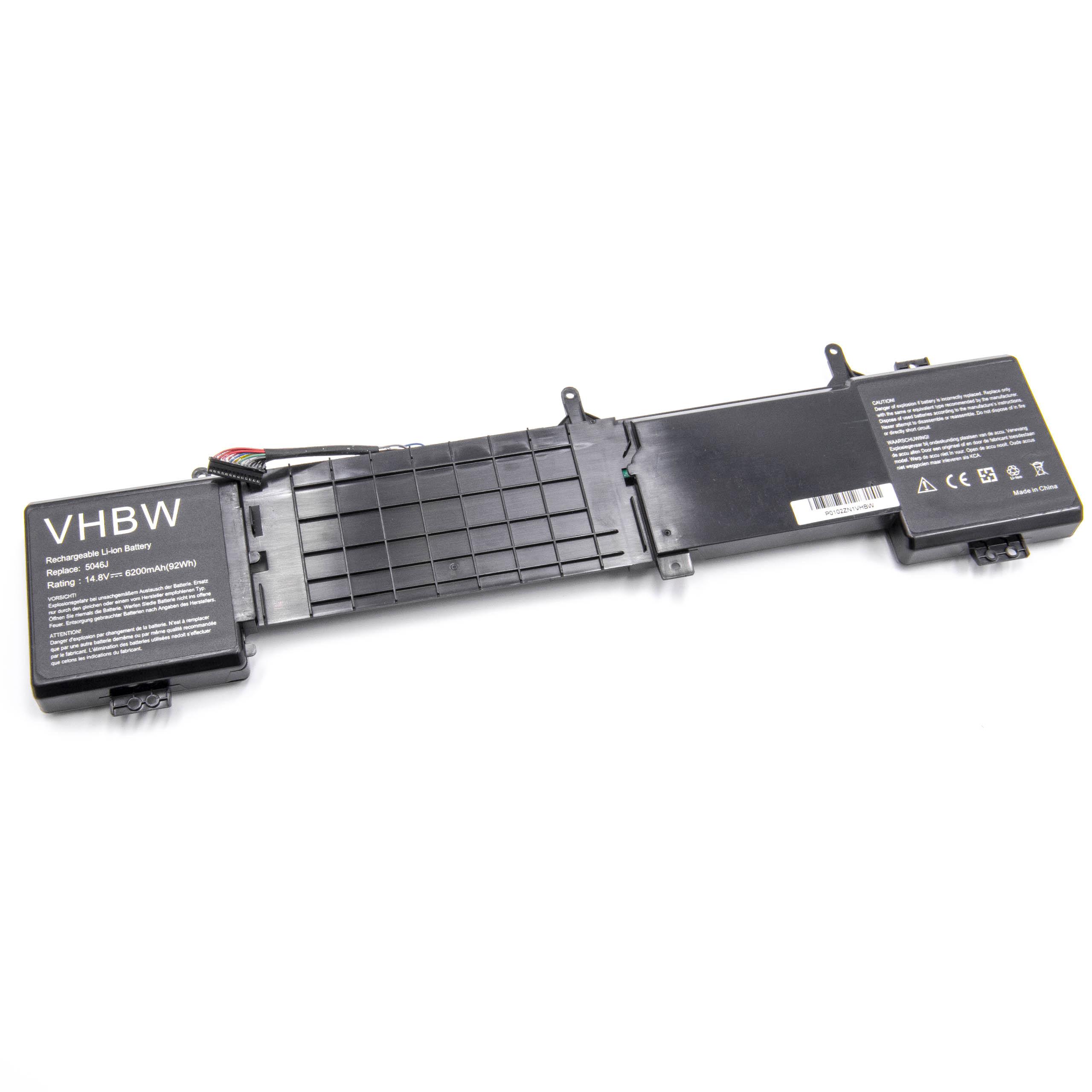 Bateria vhbw para Portátil Dell - 6200 mAh 14.8 V Li-Ion (substitui 05046J, 6JHCY, 6JHDV)