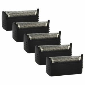 5x Lâmina de Barbear Compatível com Braun 597, 596 - vhbw com Moldura, Preto/Prateado