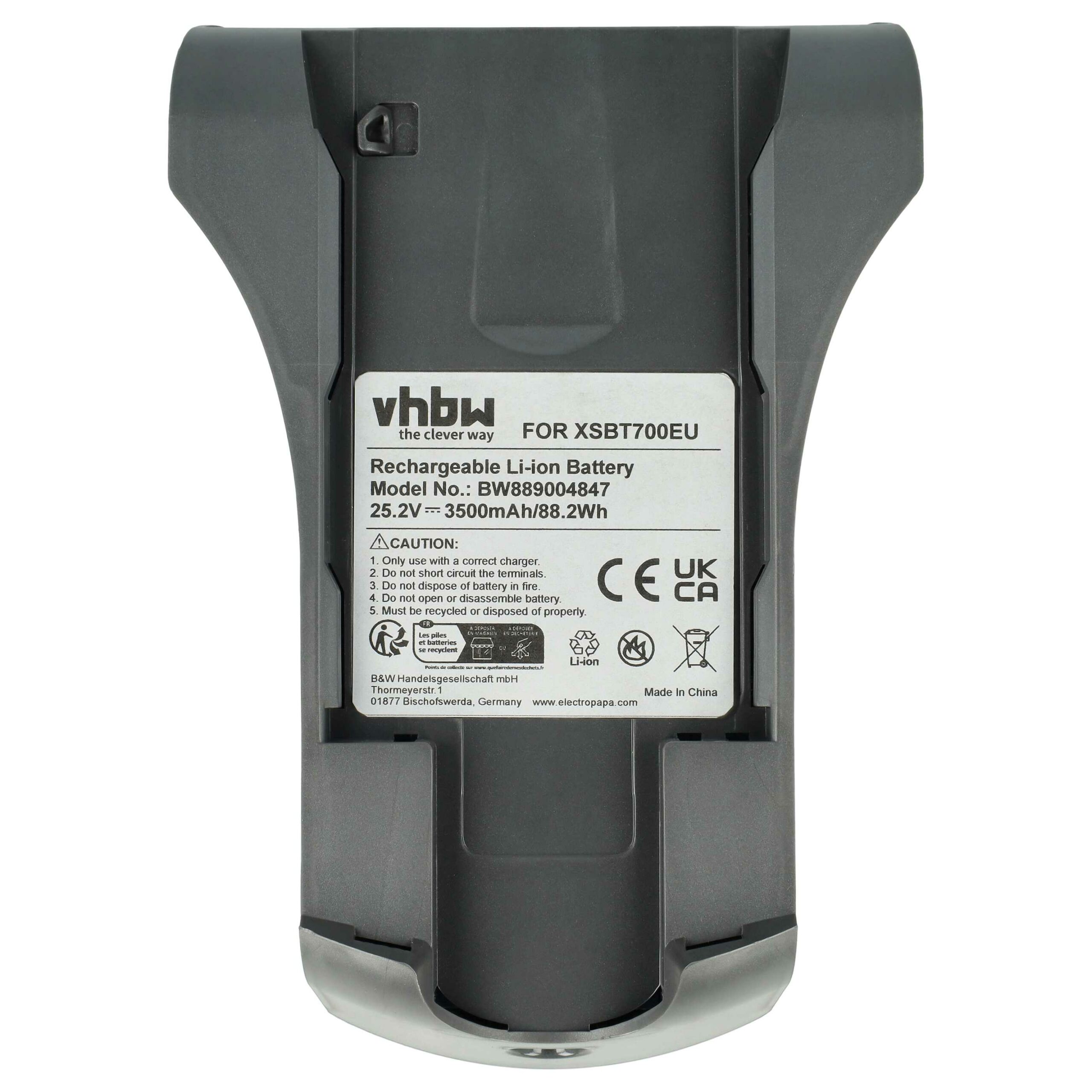 Bateria de substituição vhbw para Shark XSBT700EU - 3500mAh, 25.2V, Li-Ion - Image 3