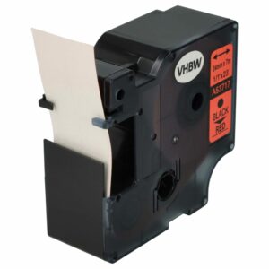 Fita de Etiquetas compatível com Dymo D1 53717 - 24 mm Preto sobre Vermelho