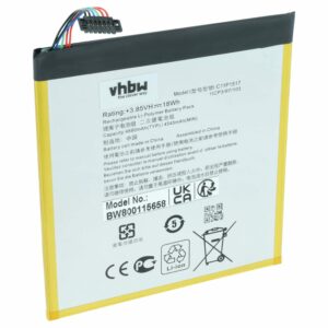 Bateria vhbw para Tablet Asus C11P1517 - 4650 mAh 3.85V Li-polímero