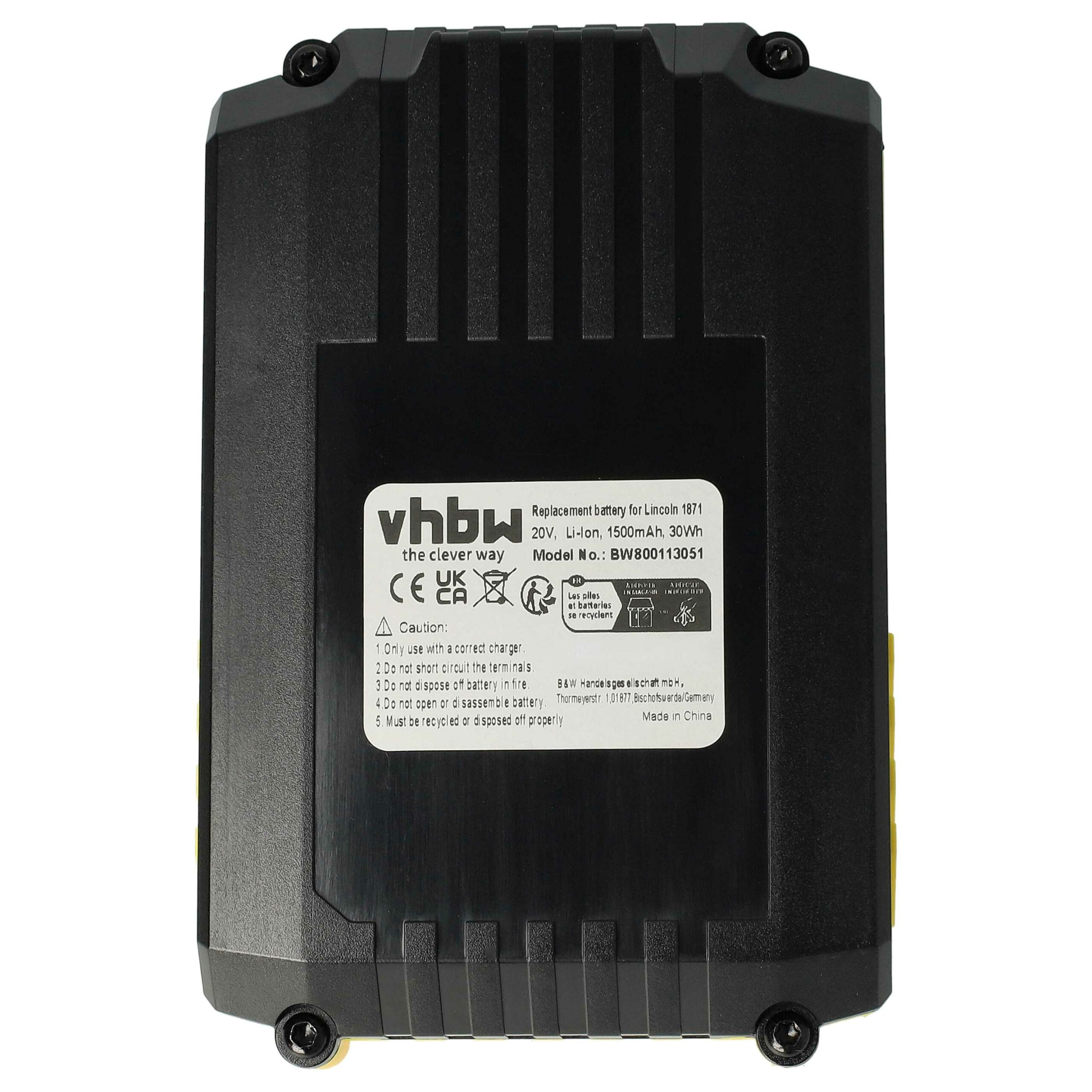 Bateria vhbw para ferramentas Lincoln 1871 - 1500 mAh, 20 V, Li-Ion - Image 3
