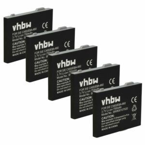 5x Bateria vhbw compatível com Siemens EBA-660, EBA-670, EBA-760 para telefone fixo - 750 mAh 3.7 V Li-Ion
