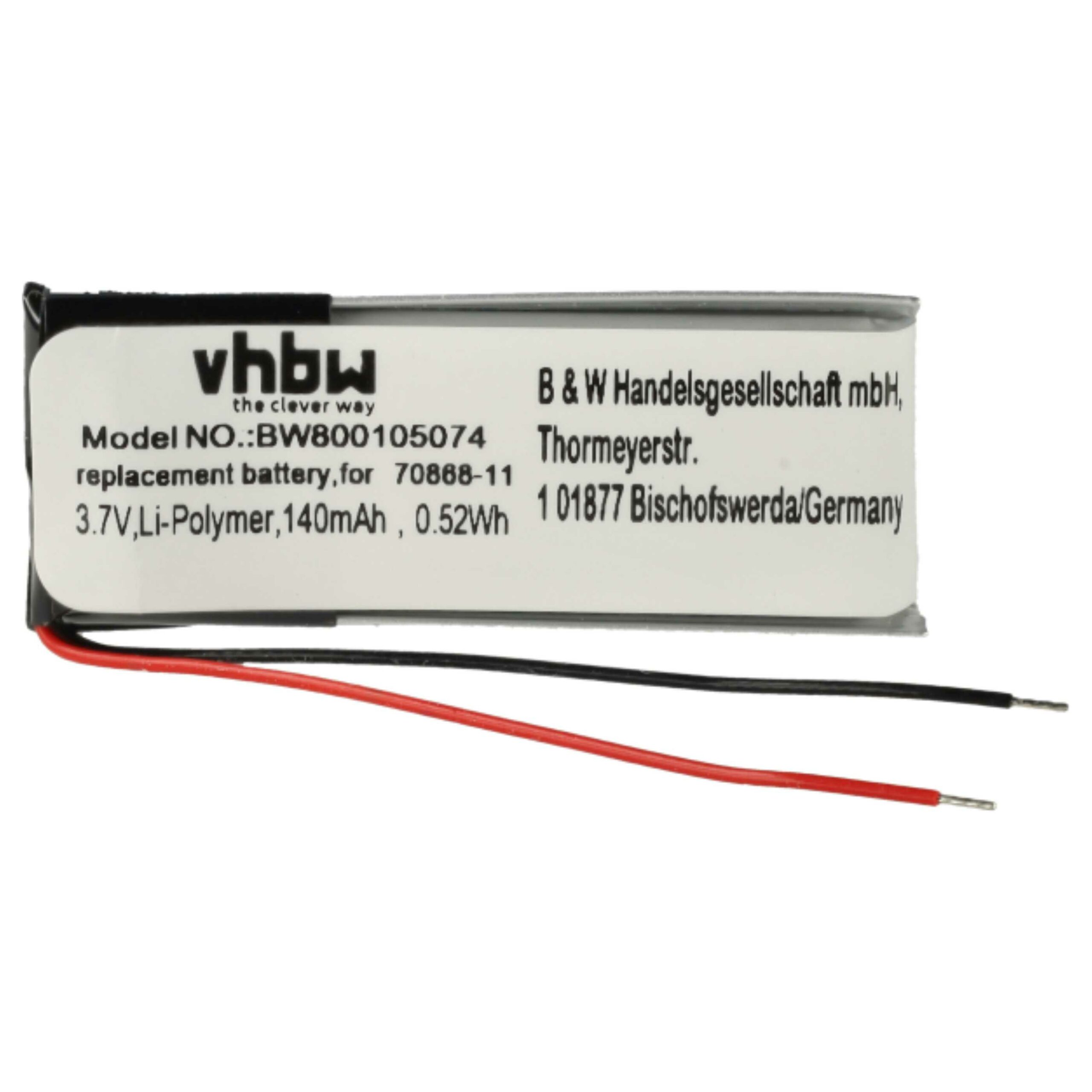 Bateria Wireless Headset 2x vhbw compatível com Jabra AHB371030PA, 73366-01, 70868-1 - 140 mAh 3.7 V Li-polymer - Image 3