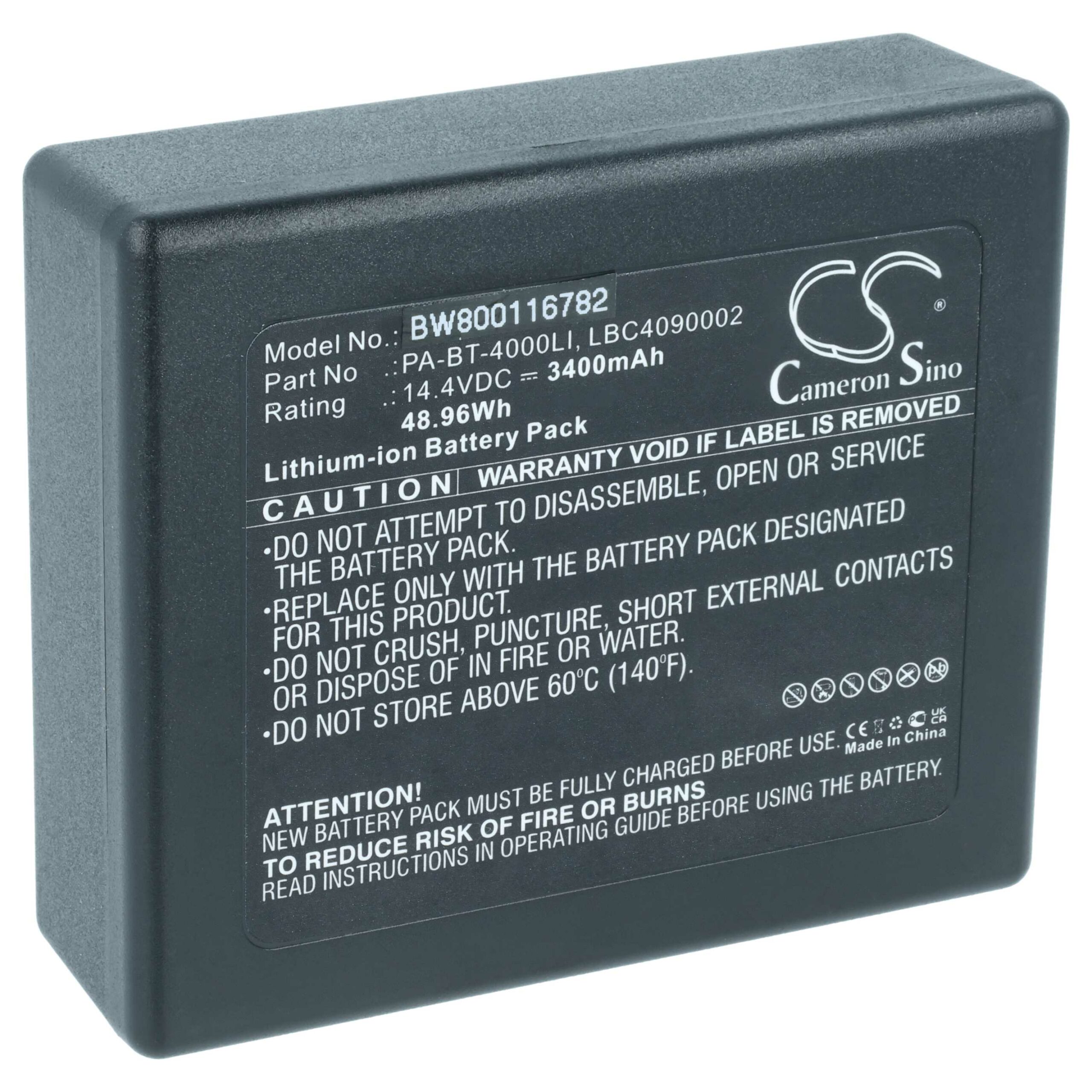 Bateria vhbw compatível com impressoras Brother LBD709-001, HP25B, LBF3250001, LBC4090002 - 3400 mAh 14.4 V Li-Ion