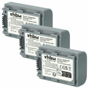Bateria vhbw 3x para Câmara Sony NP-FP70, NP-FP60, NP-FP51, NP-FP50, NP-FP30 - 500 mAh 7.2 V Li-Ion