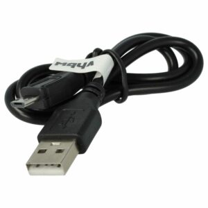 Cabo Micro-USB Tipo A para Micro USB vhbw compatível com Panasonic K1HY04YY0106, Fujifilm e outros - Preto, 0,3 m