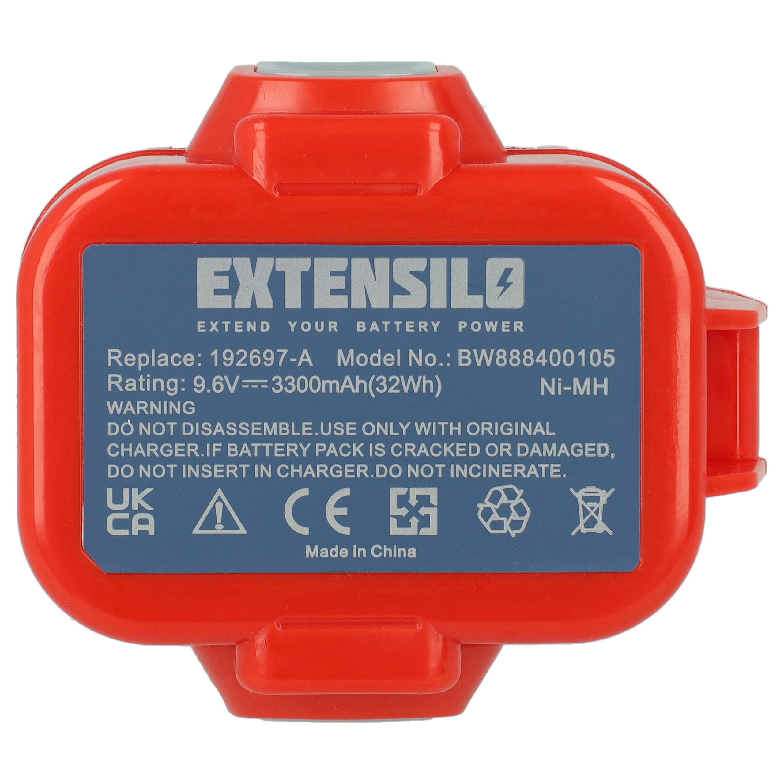 Pack 3 Baterias EXTENSILO 9.6V 3300 mAh NiMH para Makita (192321-5, 192404-1, 192019-4, 192534-8) - Image 3