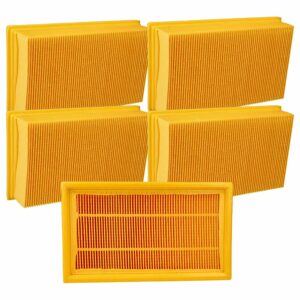 5x Filtro Plissado Plano vhbw Substitui Bosch 607432033 para Aspirador Bosch