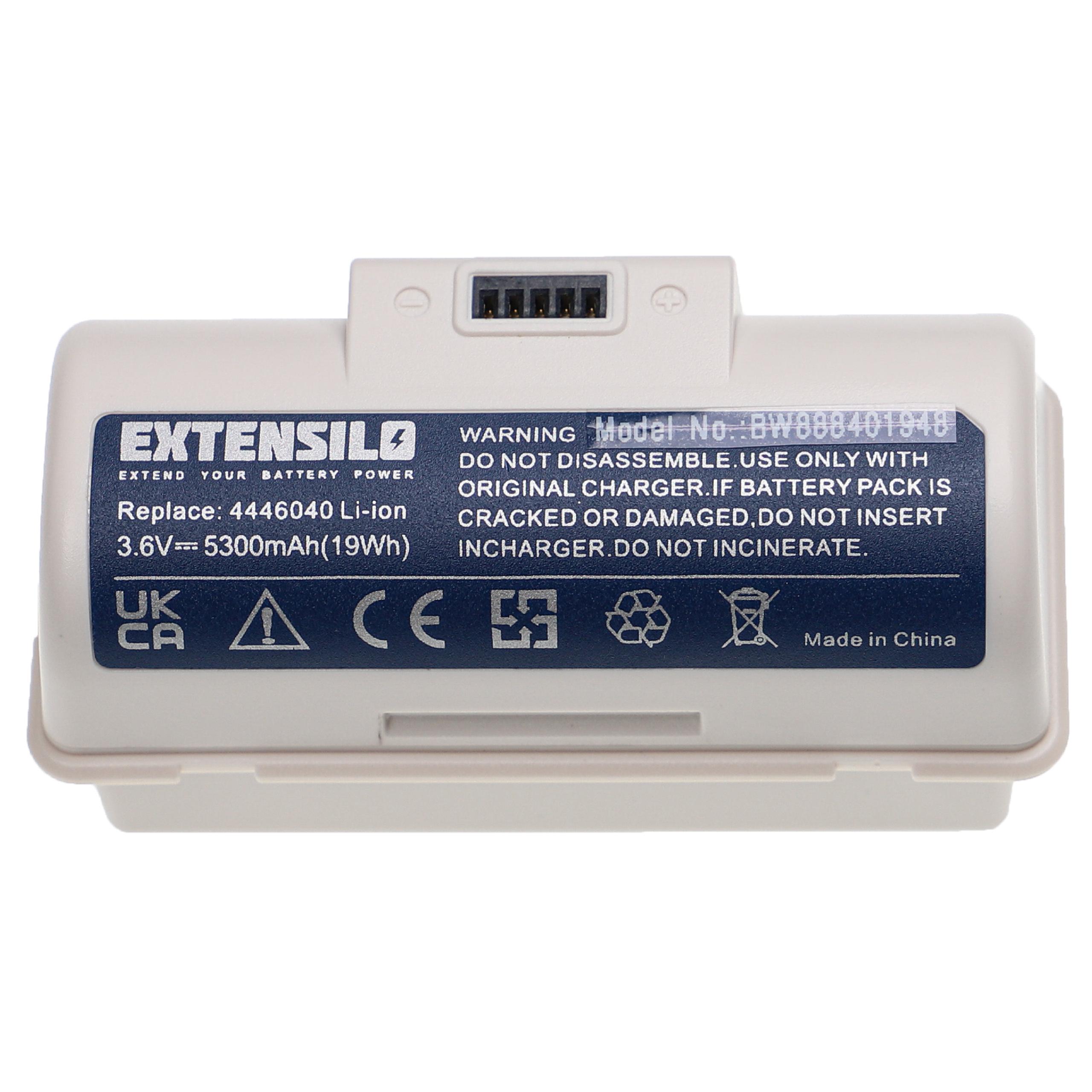 Bateria EXTENSILO para iRobot 5300mAh, 3.6V, Li-Ion (substitui 4446040, BC674)