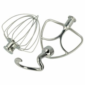 Conjunto de 3 acessórios para batedeira KitchenAid (batedor, gancho amassador e vara de bater) vhbw