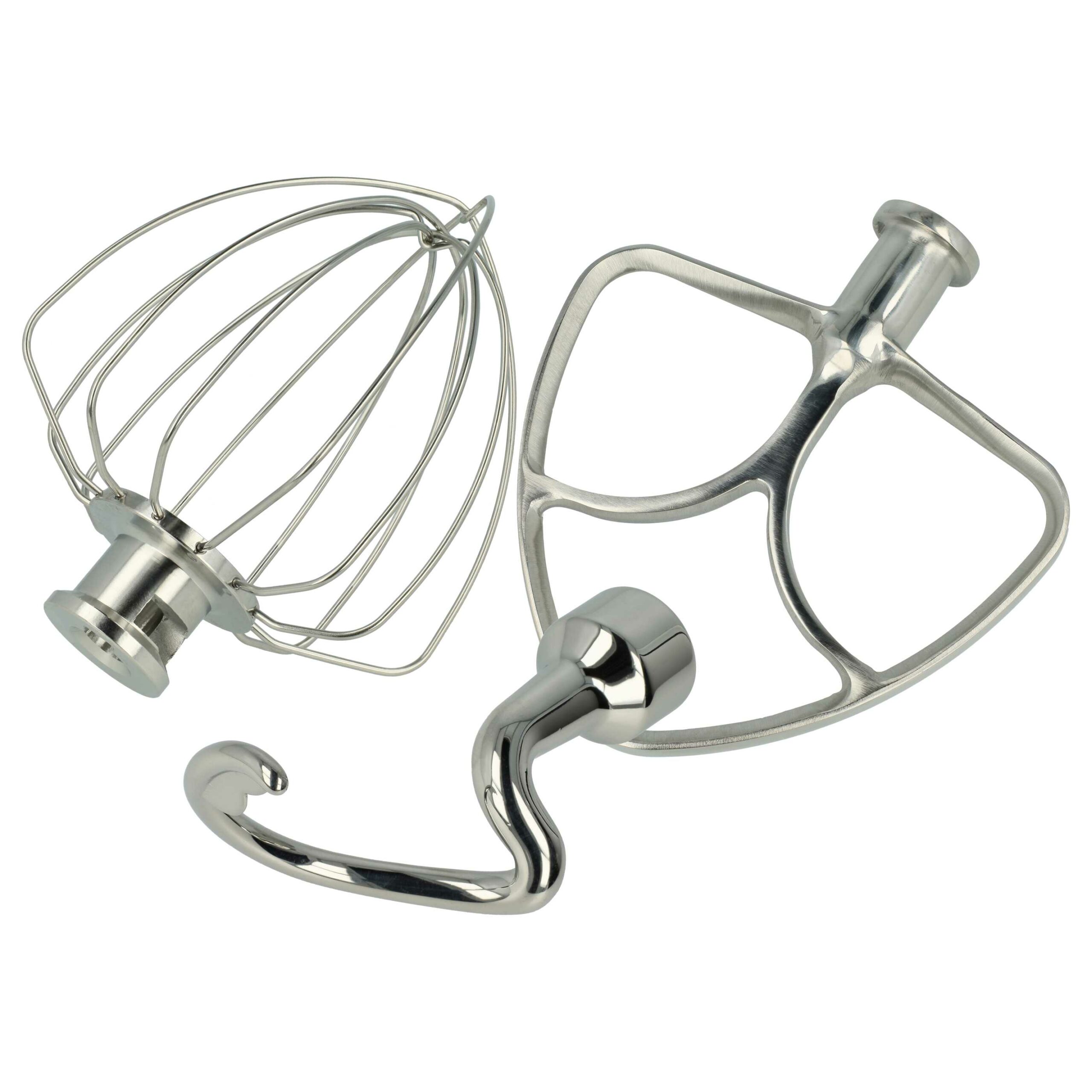 Conjunto de 3 acessórios para batedeira KitchenAid (batedor, gancho amassador e vara de bater) vhbw