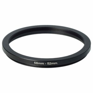 Anel Adaptador Redutor 58 mm para 52 mm vhbw para Objetivas de Câmara