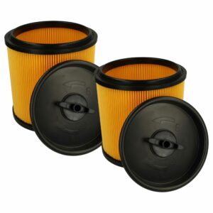 2x Cartucho Filtro Substituto Grizzly 91092030 para Aspirador Parkside, Preto/Amarelo
