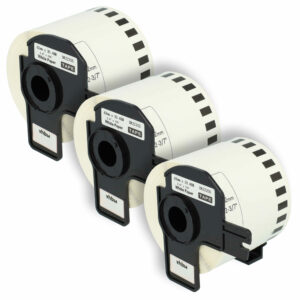 3x Rolo de Etiquetas compatível com Brother DK-22205 - 62 mm x 30,48 m + Suporte