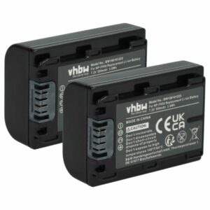 2x Bateria vhbw NP-FH50, NP-FH100, NP-FH70, NP-FH40 - 500mAh, 7.2V, Li-Ion com Chip de Informação